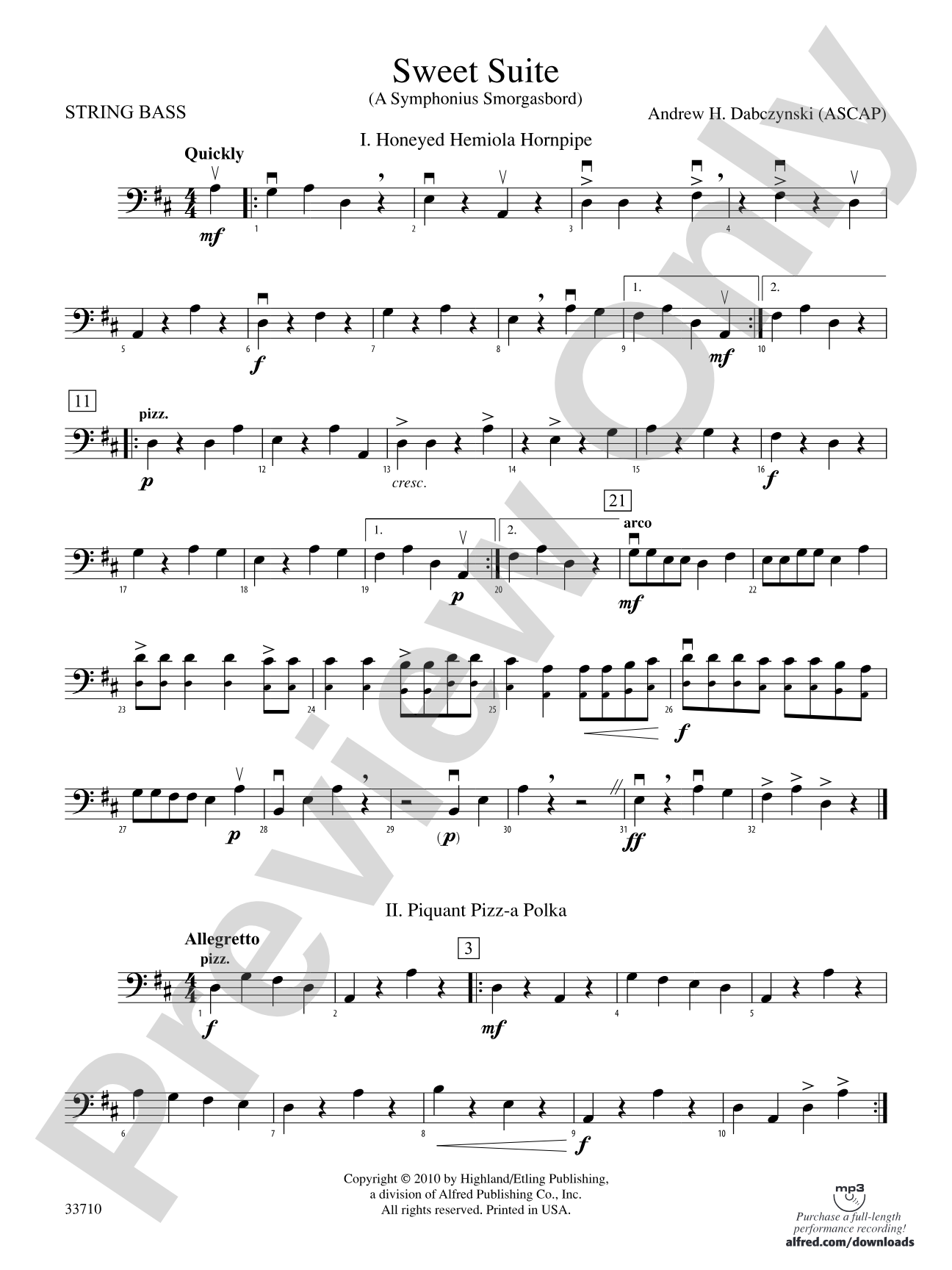 Sweet Suite: String Bass