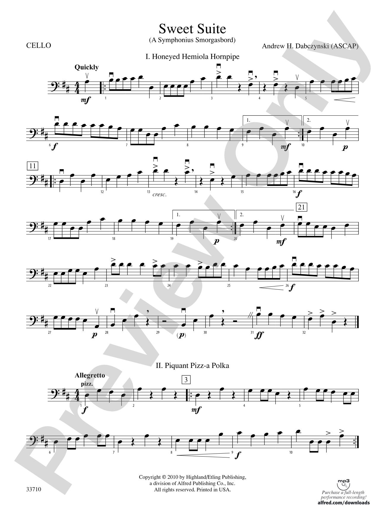 Sweet Suite: Cello
