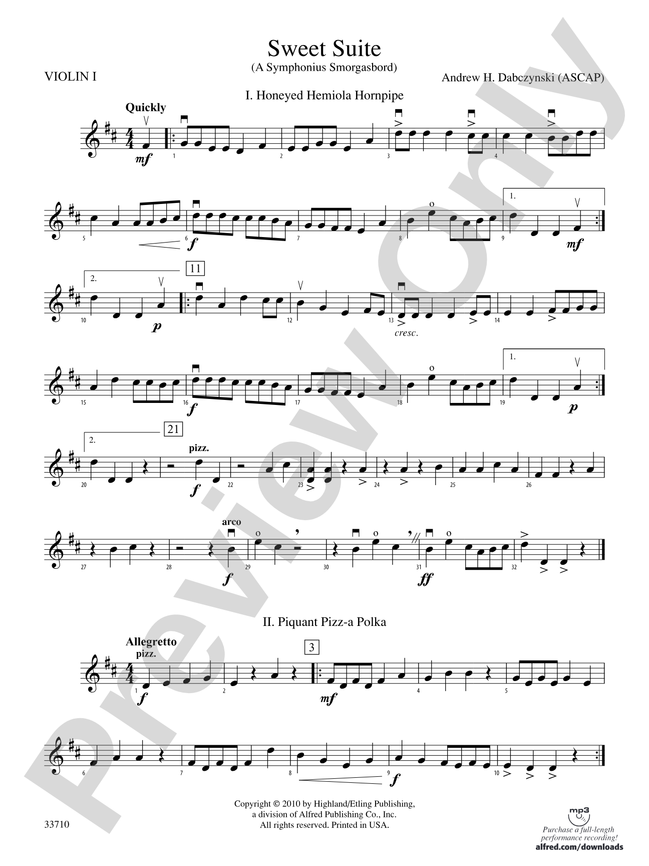 Sweet Suite: 1st Violin