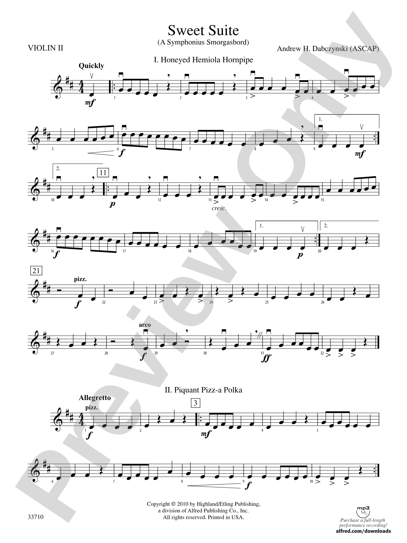Sweet Suite: 2nd Violin