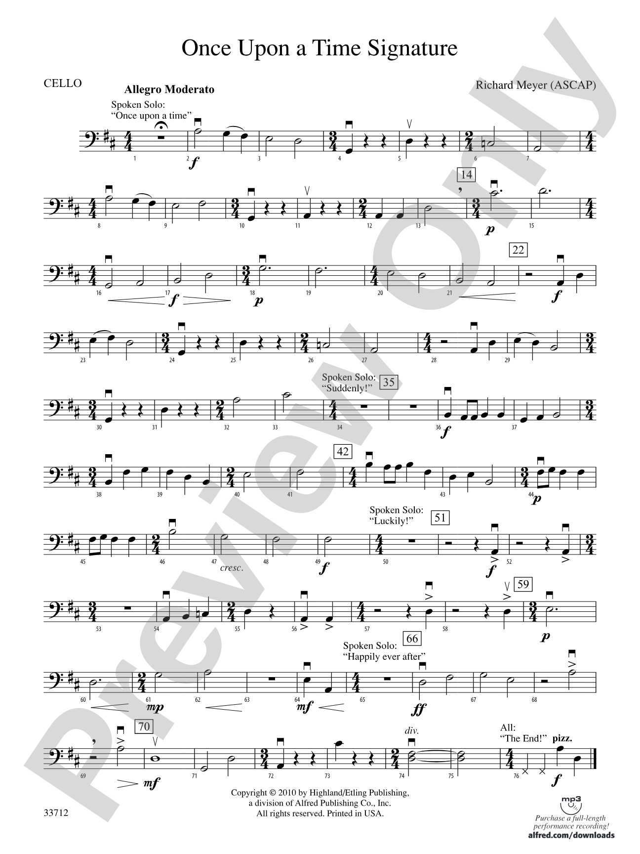 Once Upon a Time Signature: Cello
