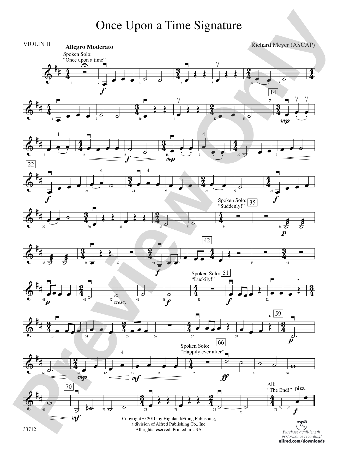Once Upon a Time Signature: 2nd Violin