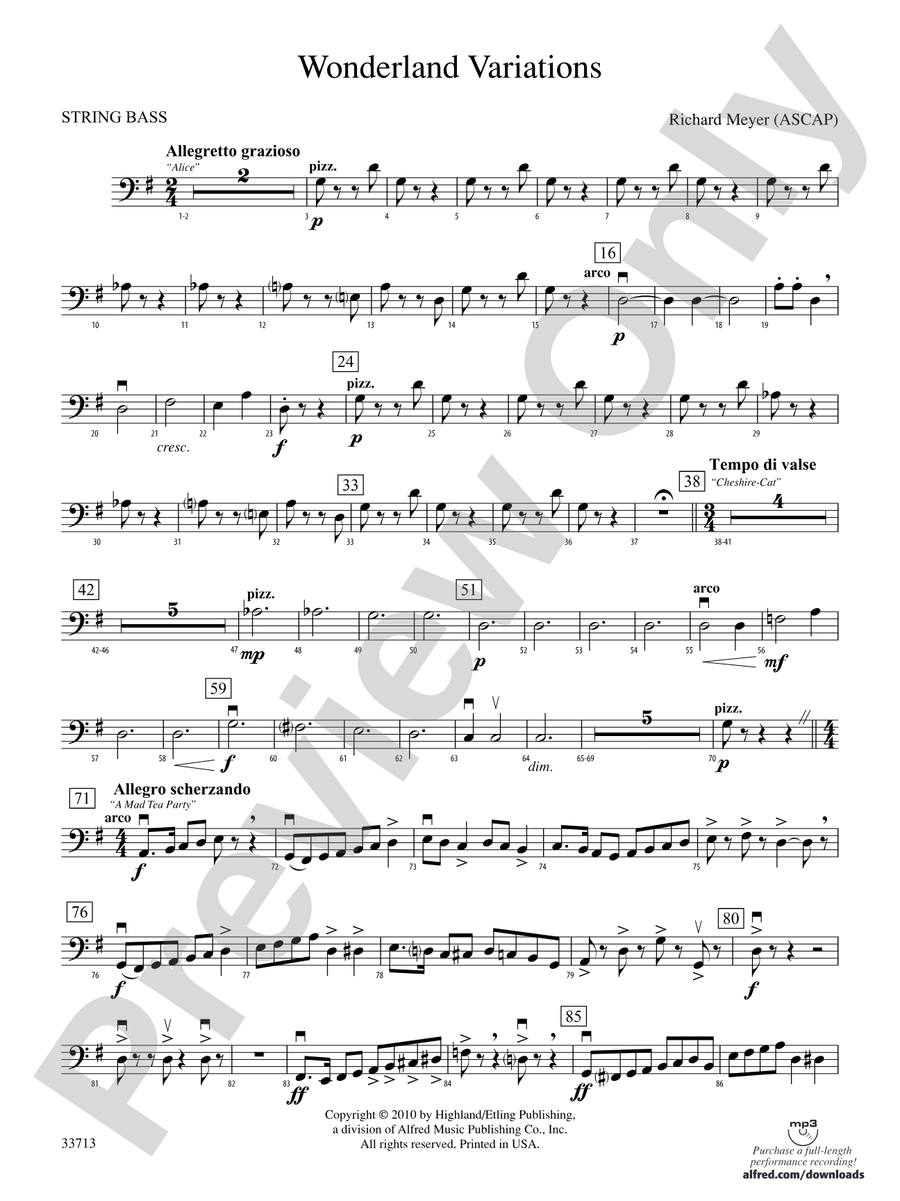 Wonderland Variations: String Bass