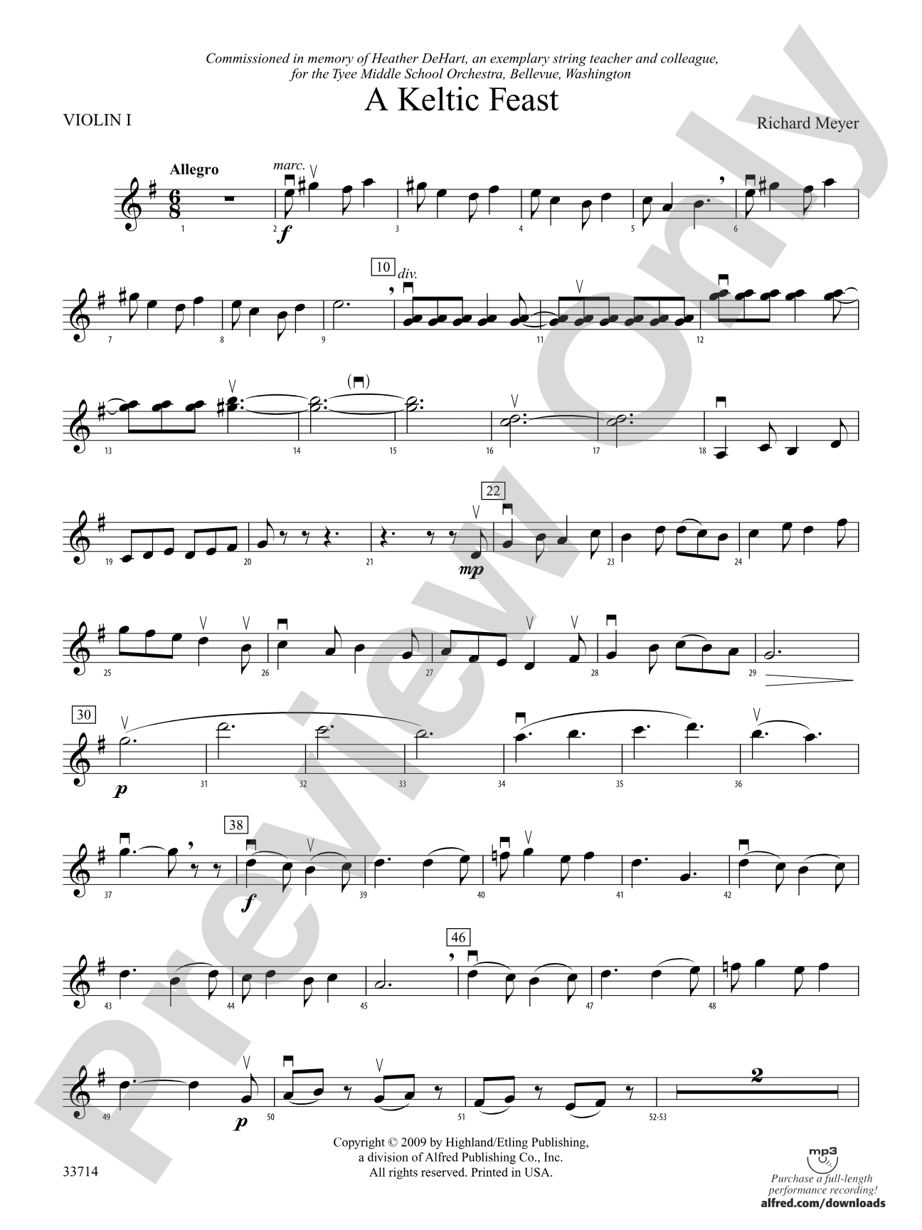 A Keltic Feast: 1st Violin