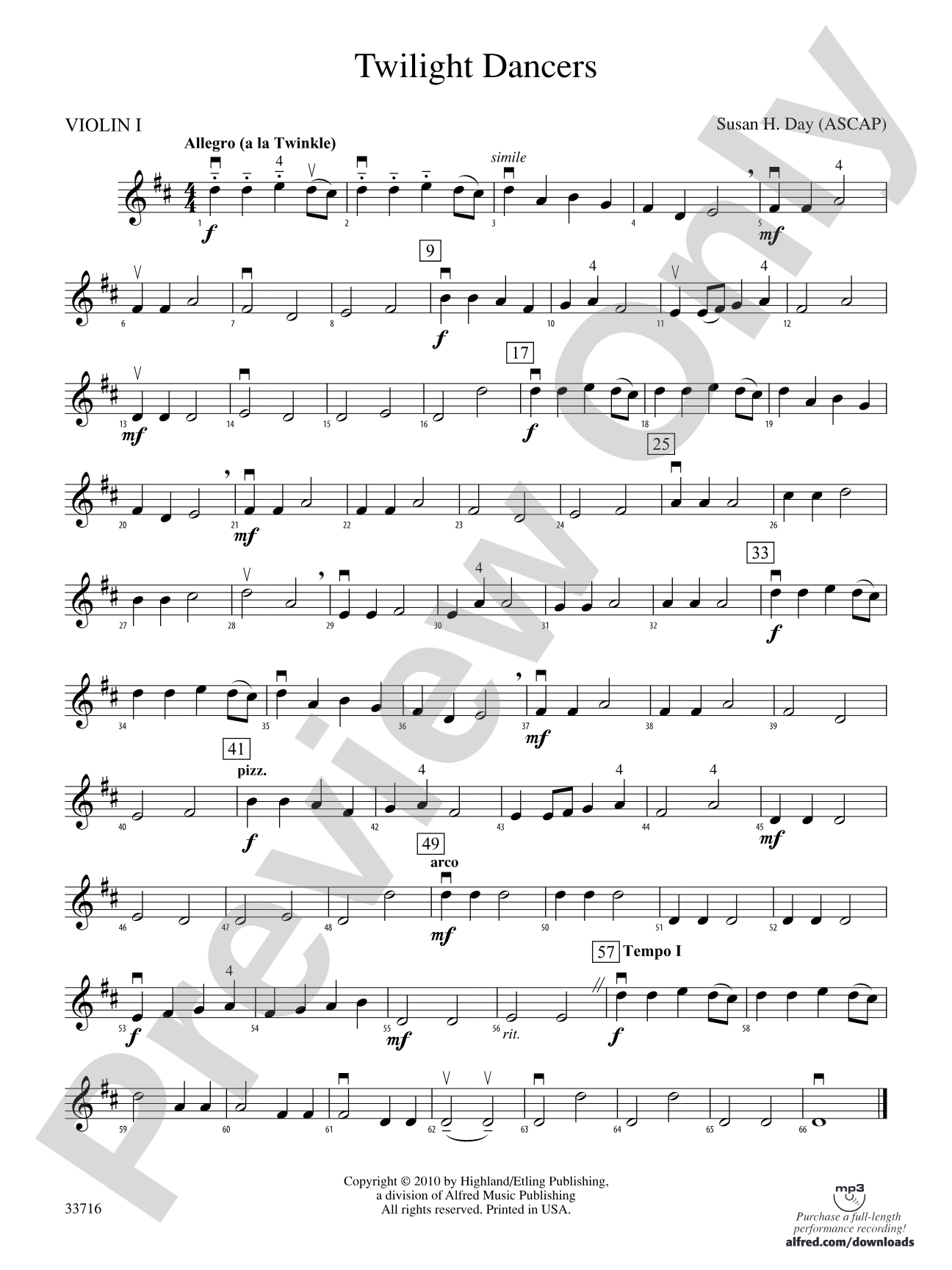Twilight Dancers: 1st Violin