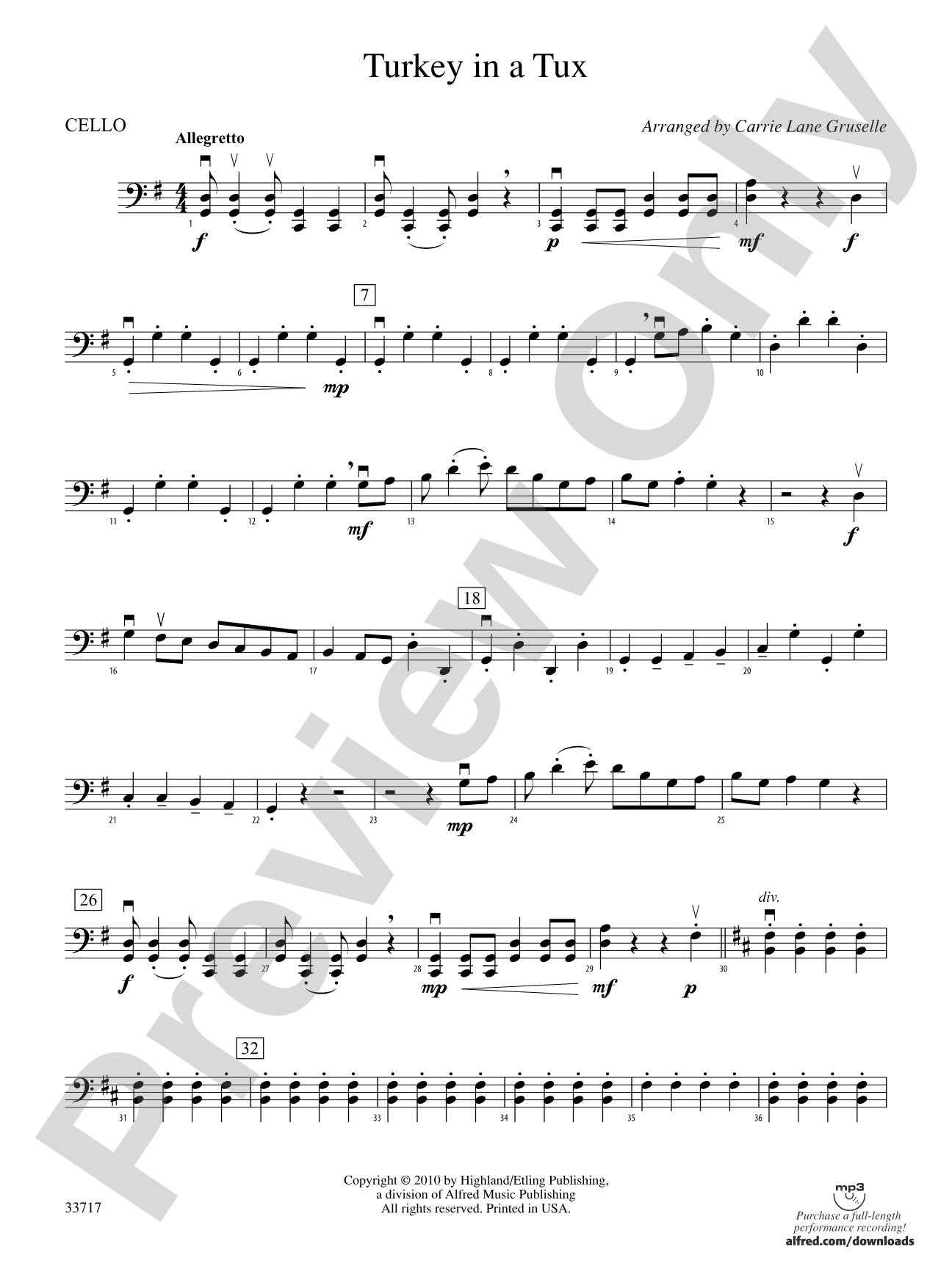 Turkey in a Tux: Cello