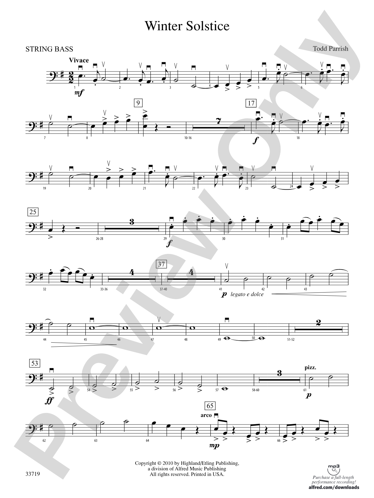 Winter Solstice: String Bass
