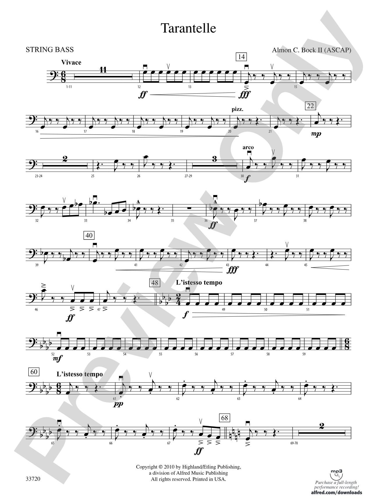 Tarantelle: String Bass