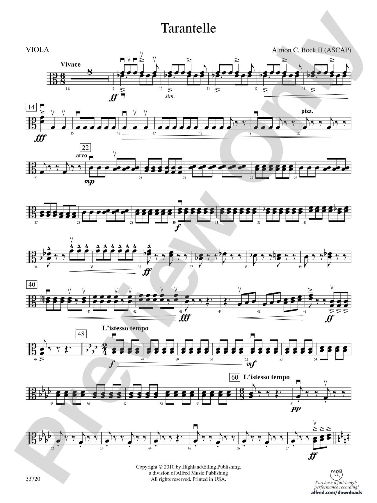 Tarantelle: Viola