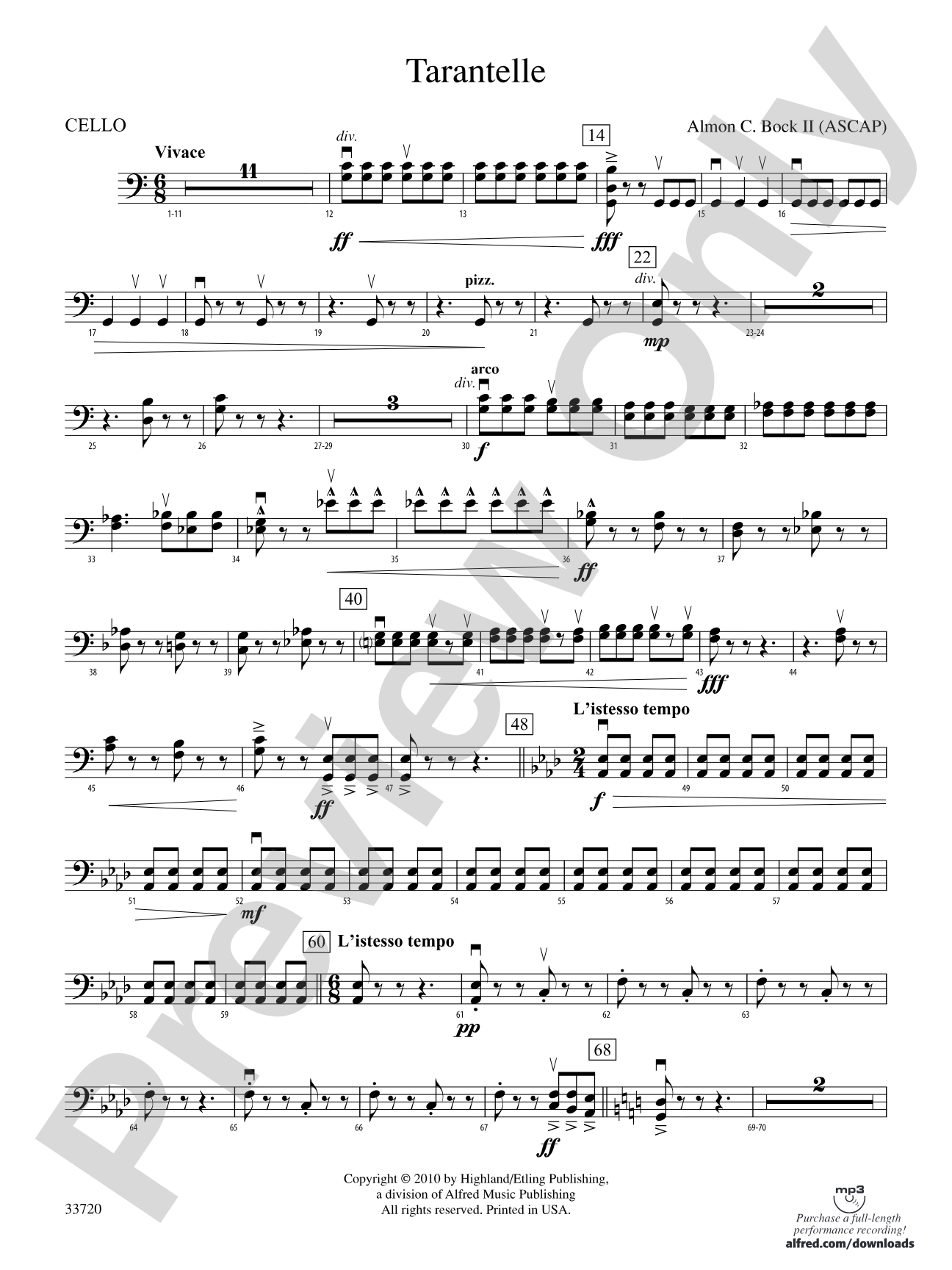 Tarantelle: Cello