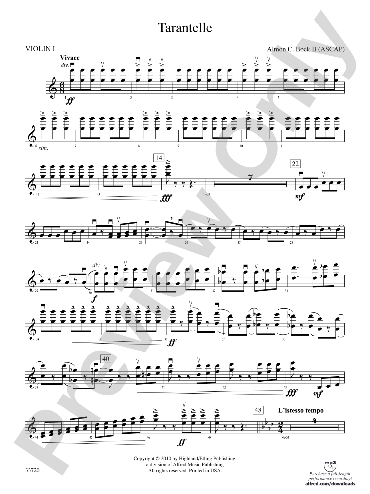 Tarantelle: 1st Violin