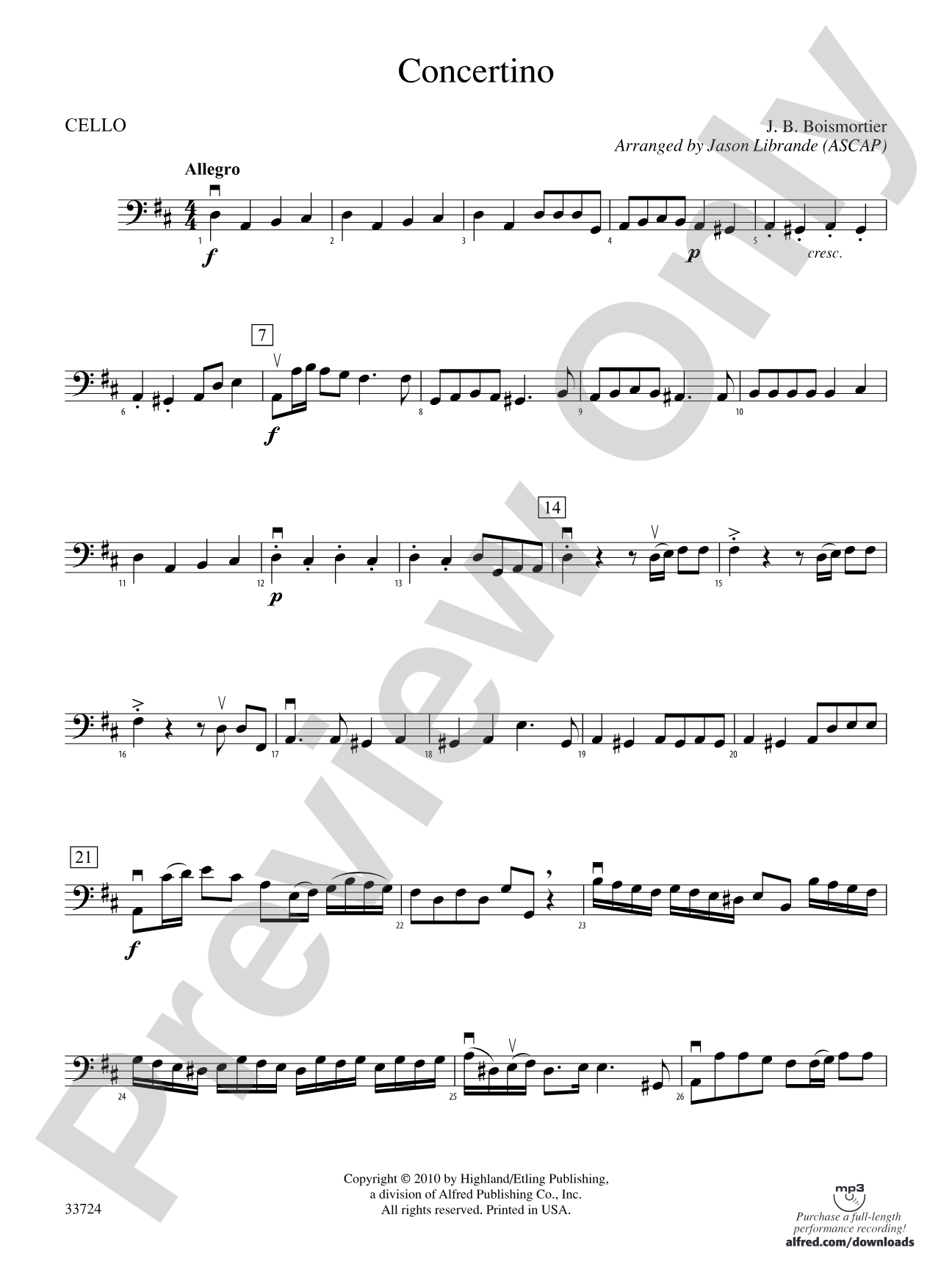 Concertino: Cello