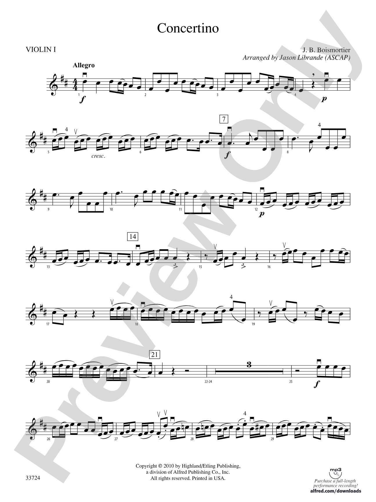 Concertino: 1st Violin