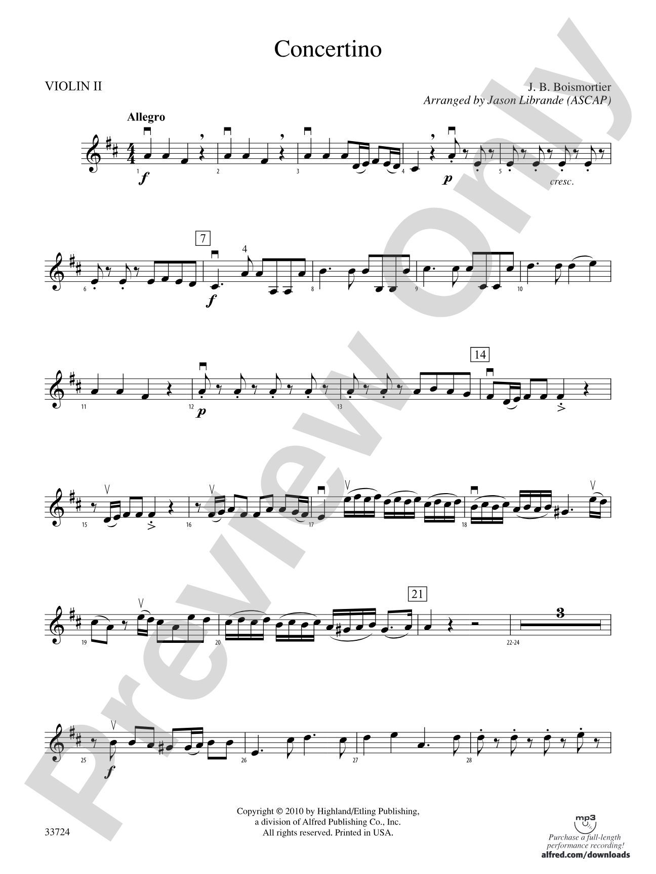 Concertino: 2nd Violin