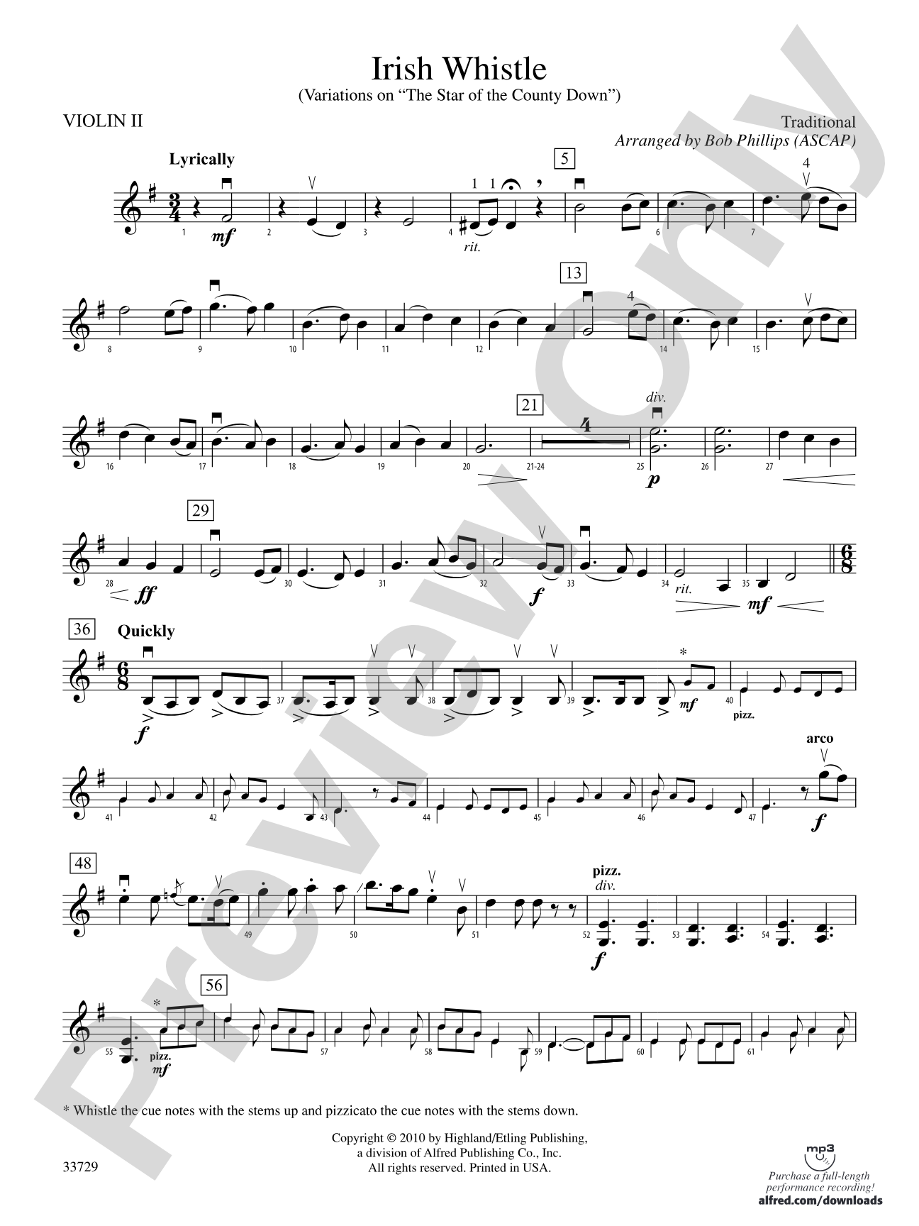 Irish Whistle: 2nd Violin