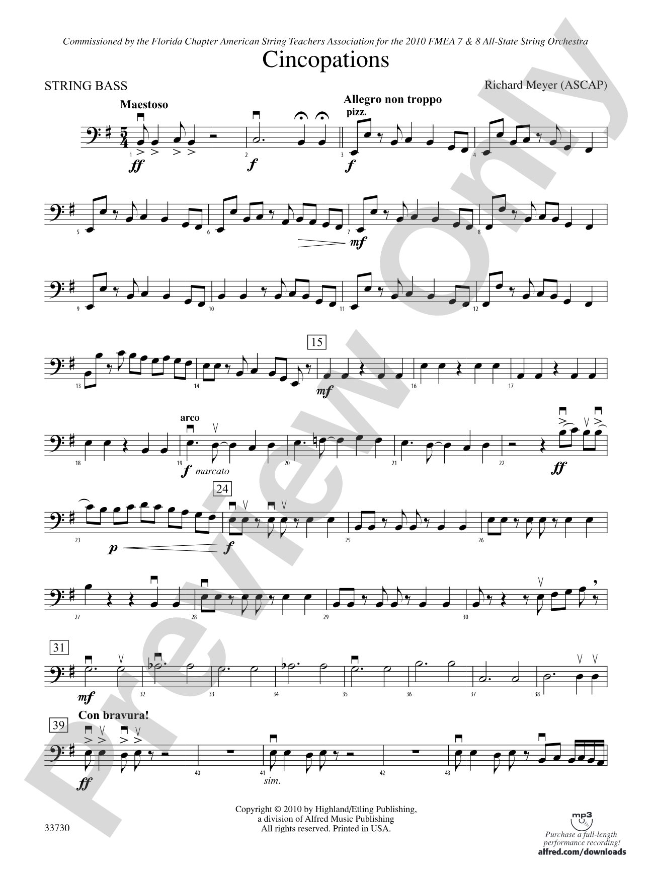 Cincopations: String Bass