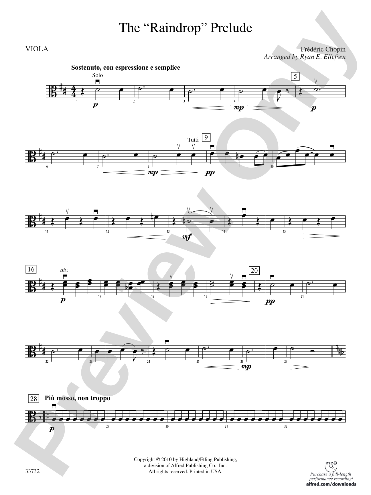 The "Raindrop" Prelude: Viola