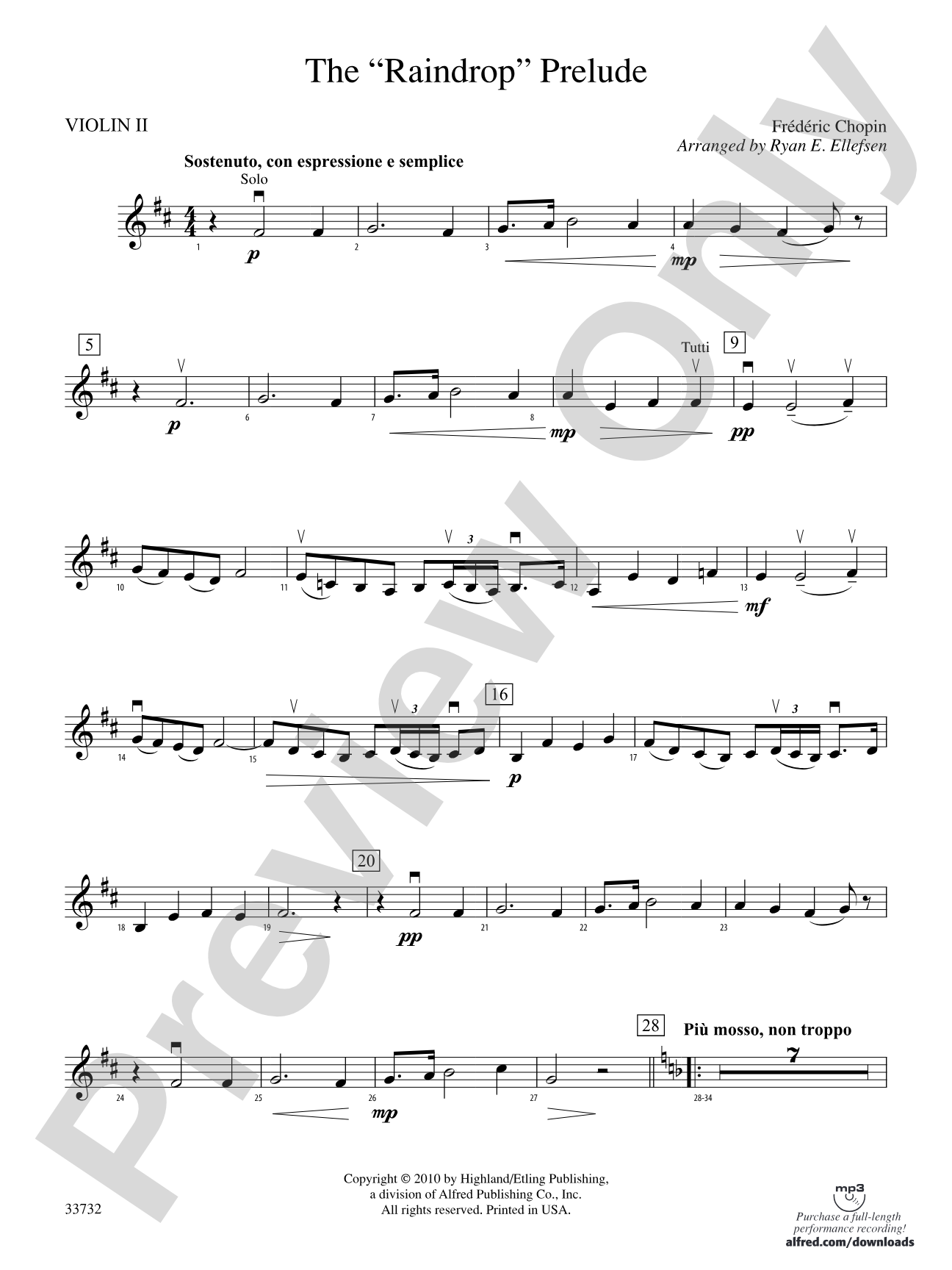 The "Raindrop" Prelude: 2nd Violin