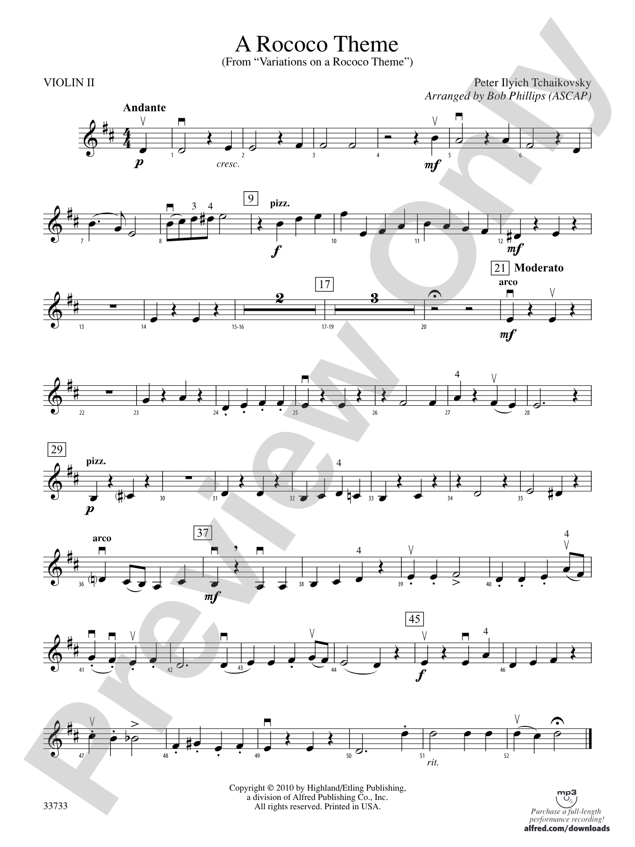 A Rococo Theme: 2nd Violin