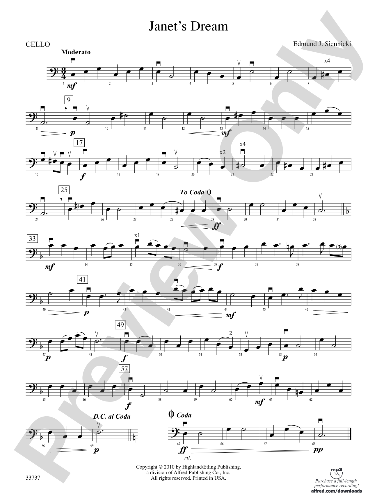 Janet's Dream: Cello