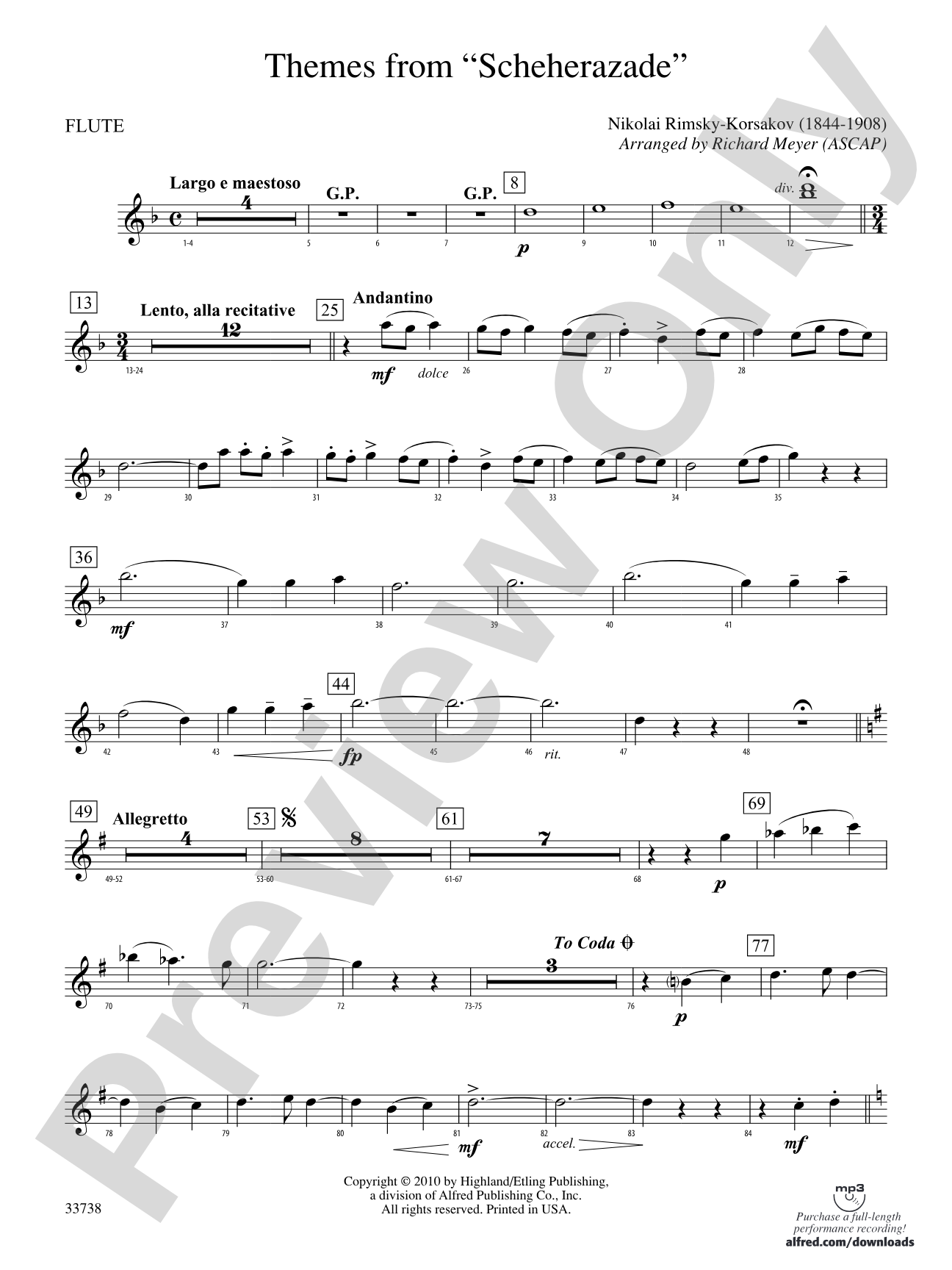 Themes from Scheherazade: Flute
