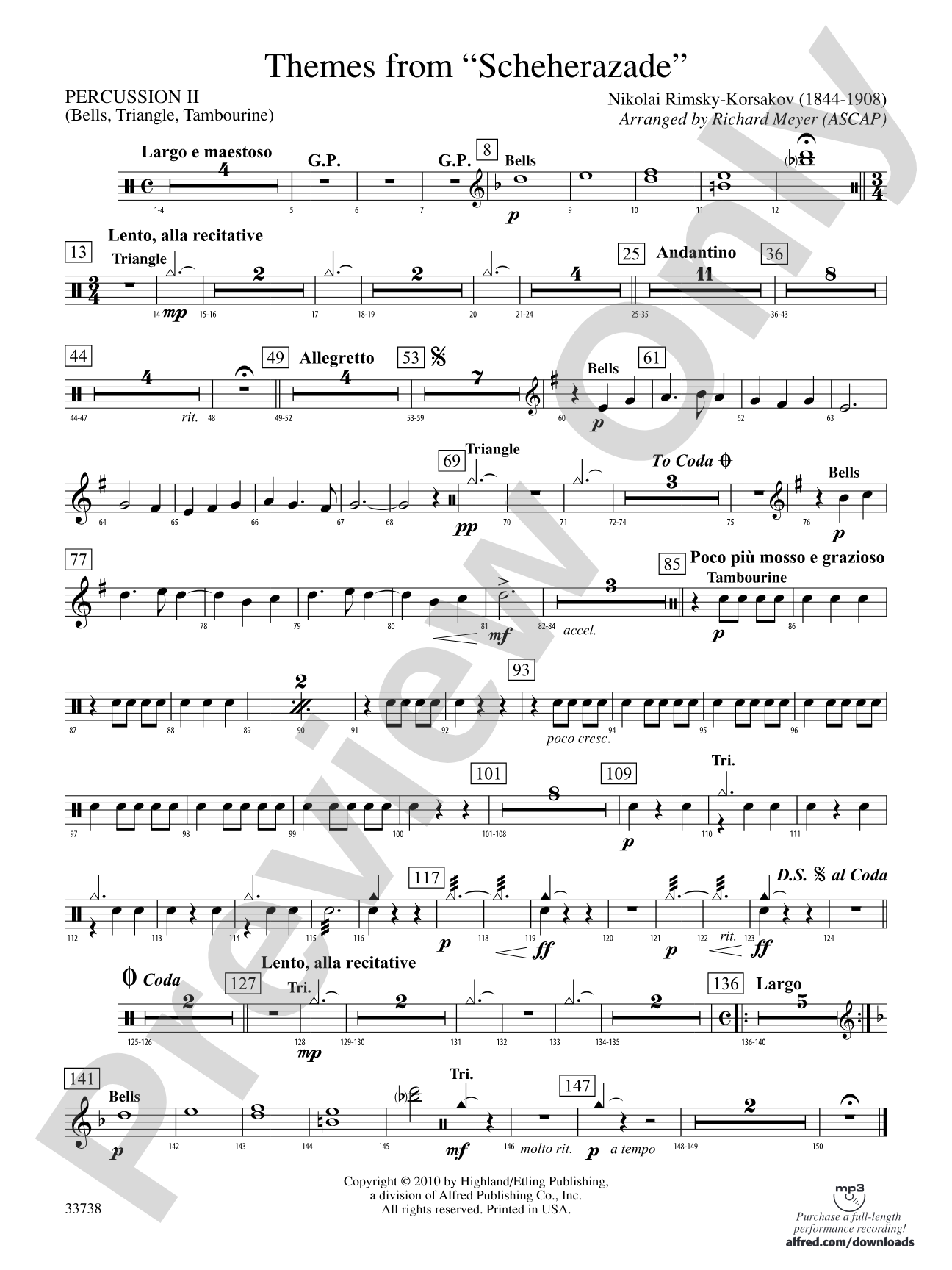 Themes from Scheherazade: 2nd Percussion