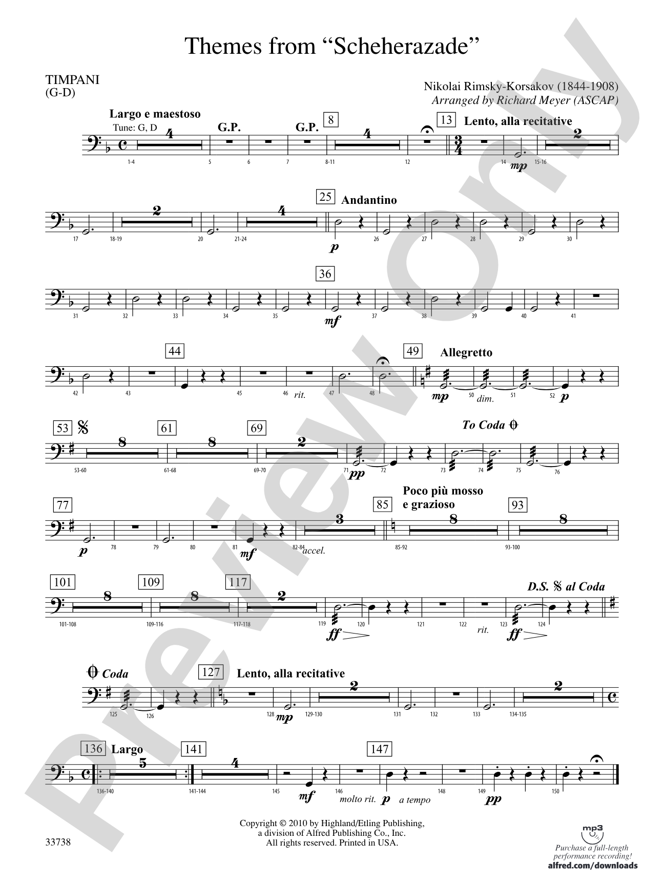 Themes from Scheherazade: Timpani