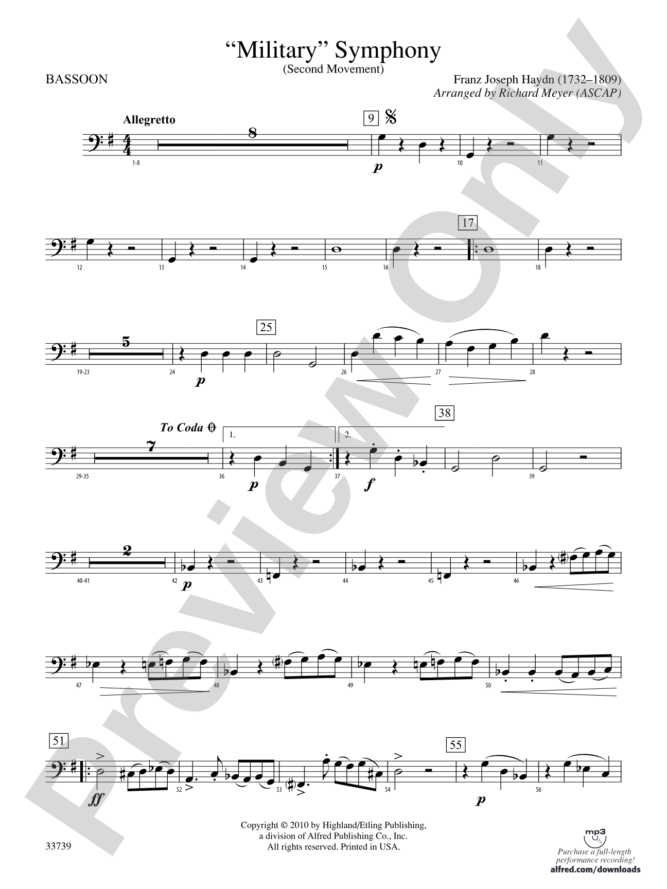 "Military" Symphony: Bassoon
