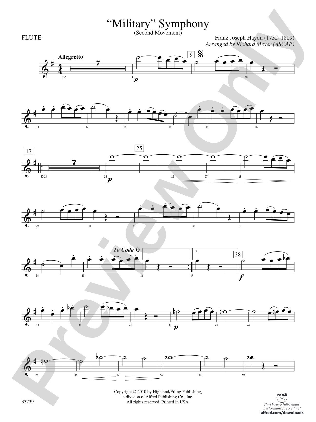 "Military" Symphony: Flute