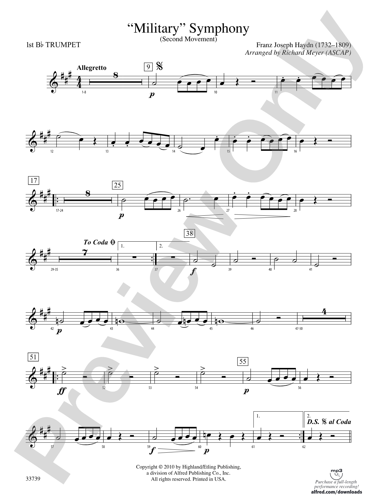 "Military" Symphony: 1st B-flat Trumpet