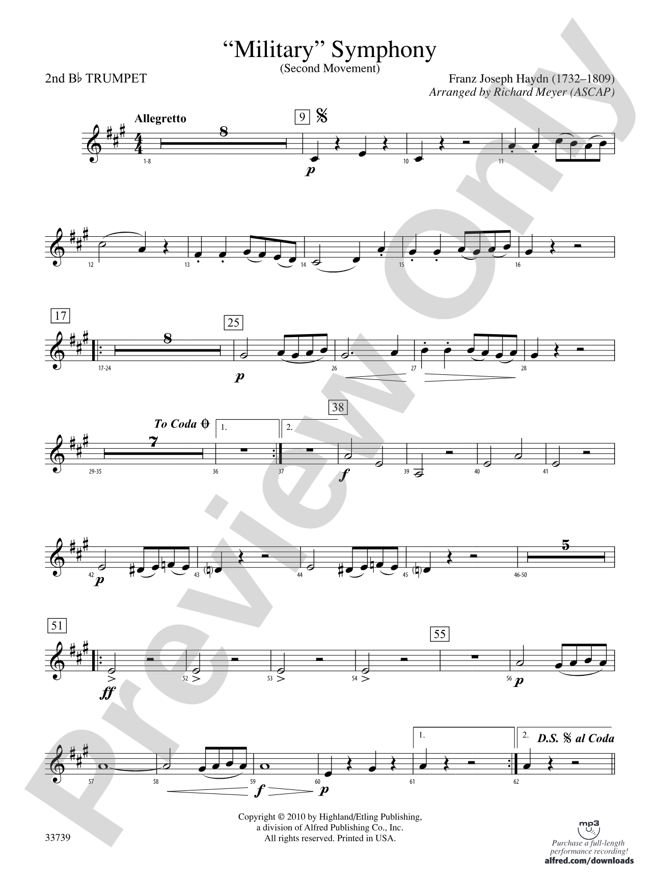"Military" Symphony: 2nd B-flat Trumpet