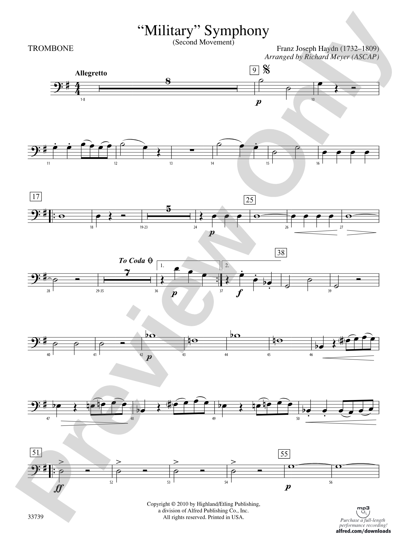 "Military" Symphony: 1st Trombone
