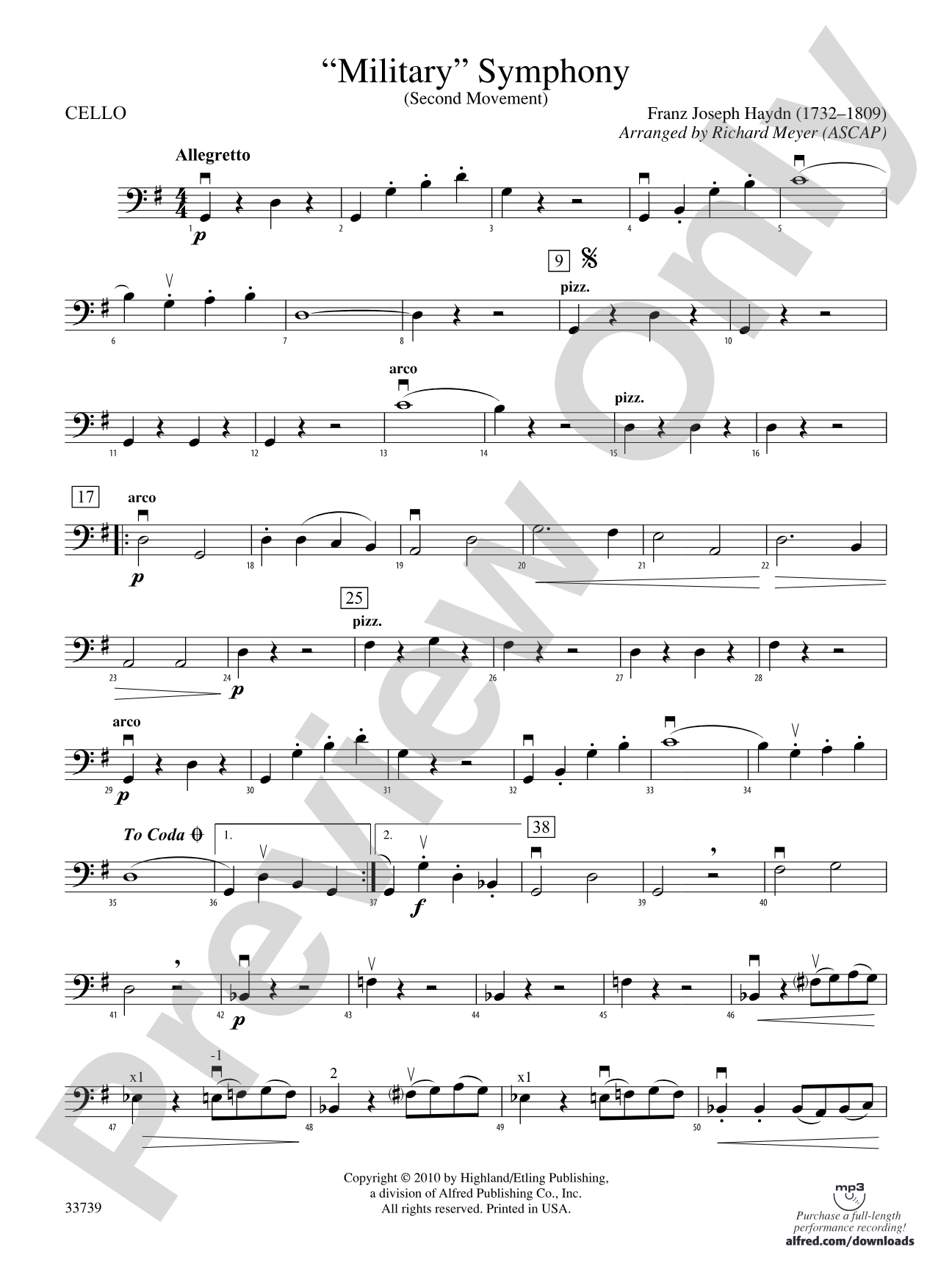 "Military" Symphony: Cello
