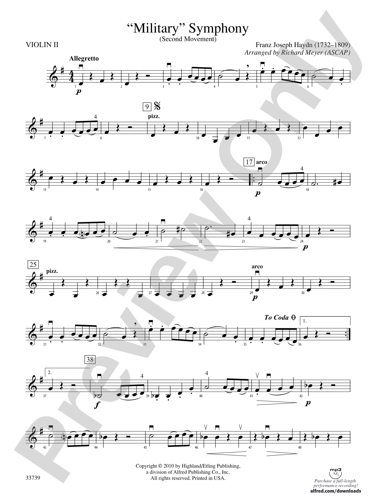 "Military" Symphony: 2nd Violin
