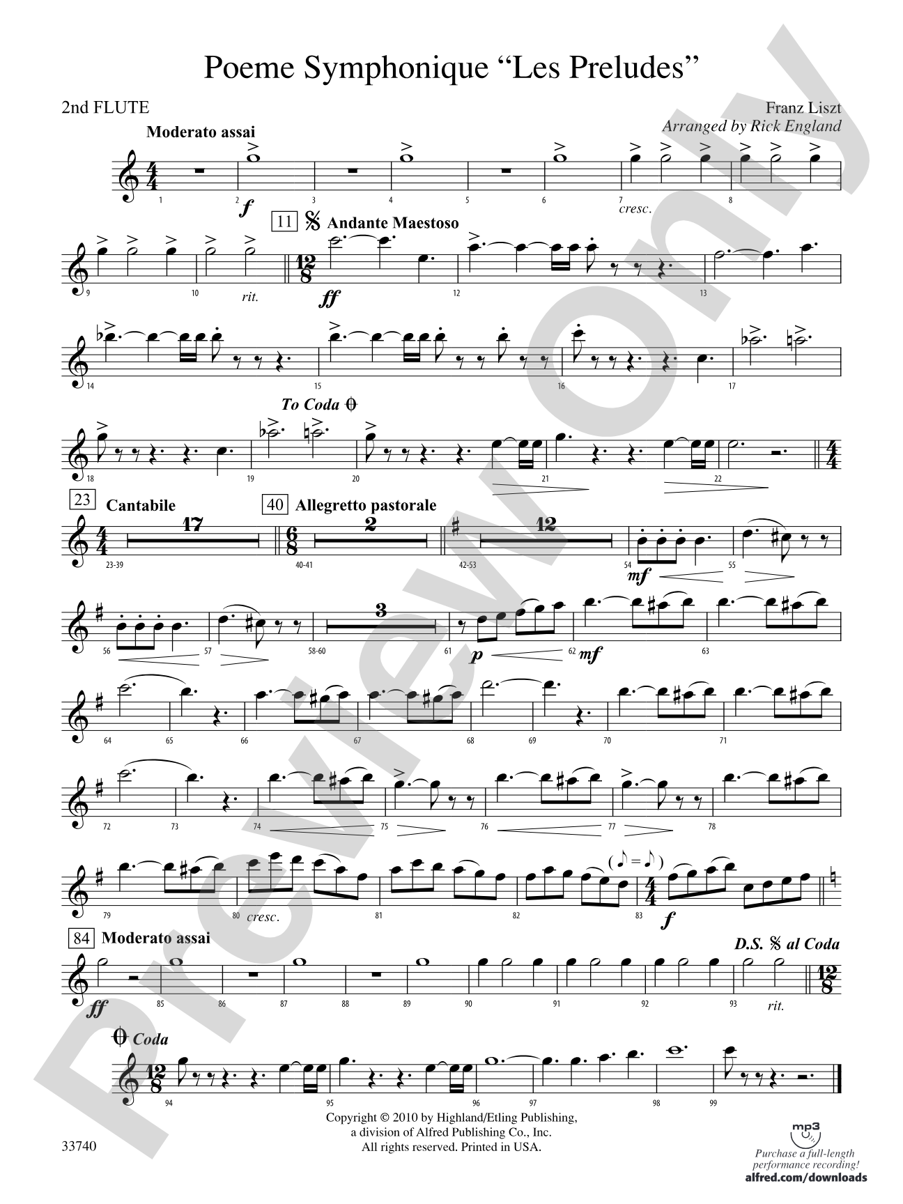 Poeme Symphonique "Les Preludes": 2nd Flute