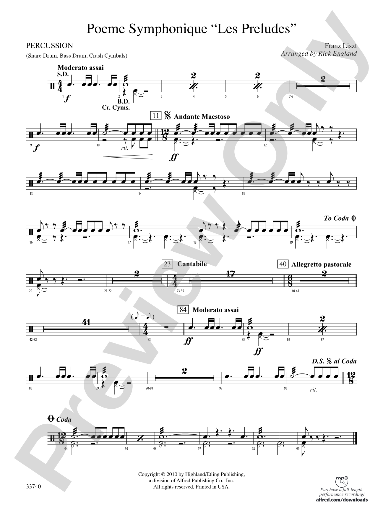 Poeme Symphonique "Les Preludes": 1st Percussion