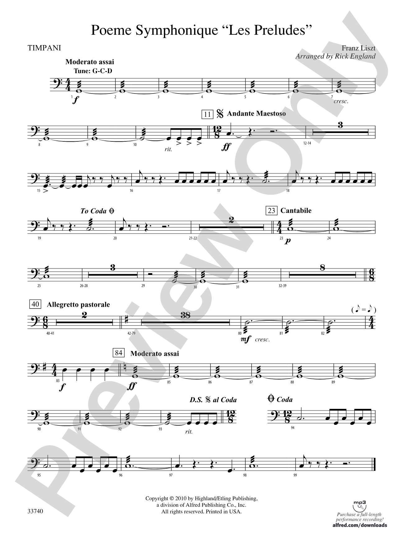 Poeme Symphonique "Les Preludes": Timpani