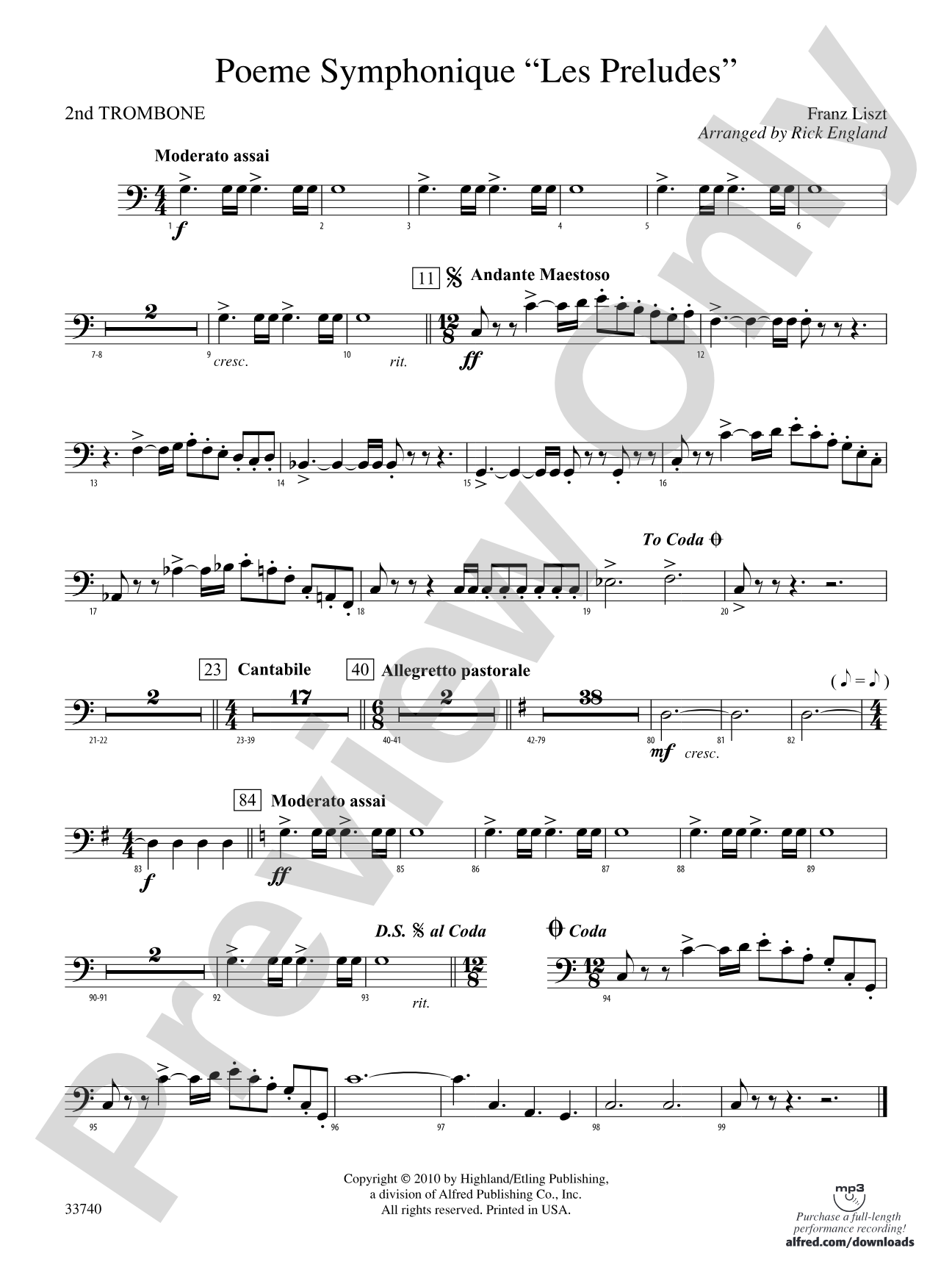 Poeme Symphonique "Les Preludes": 2nd Trombone