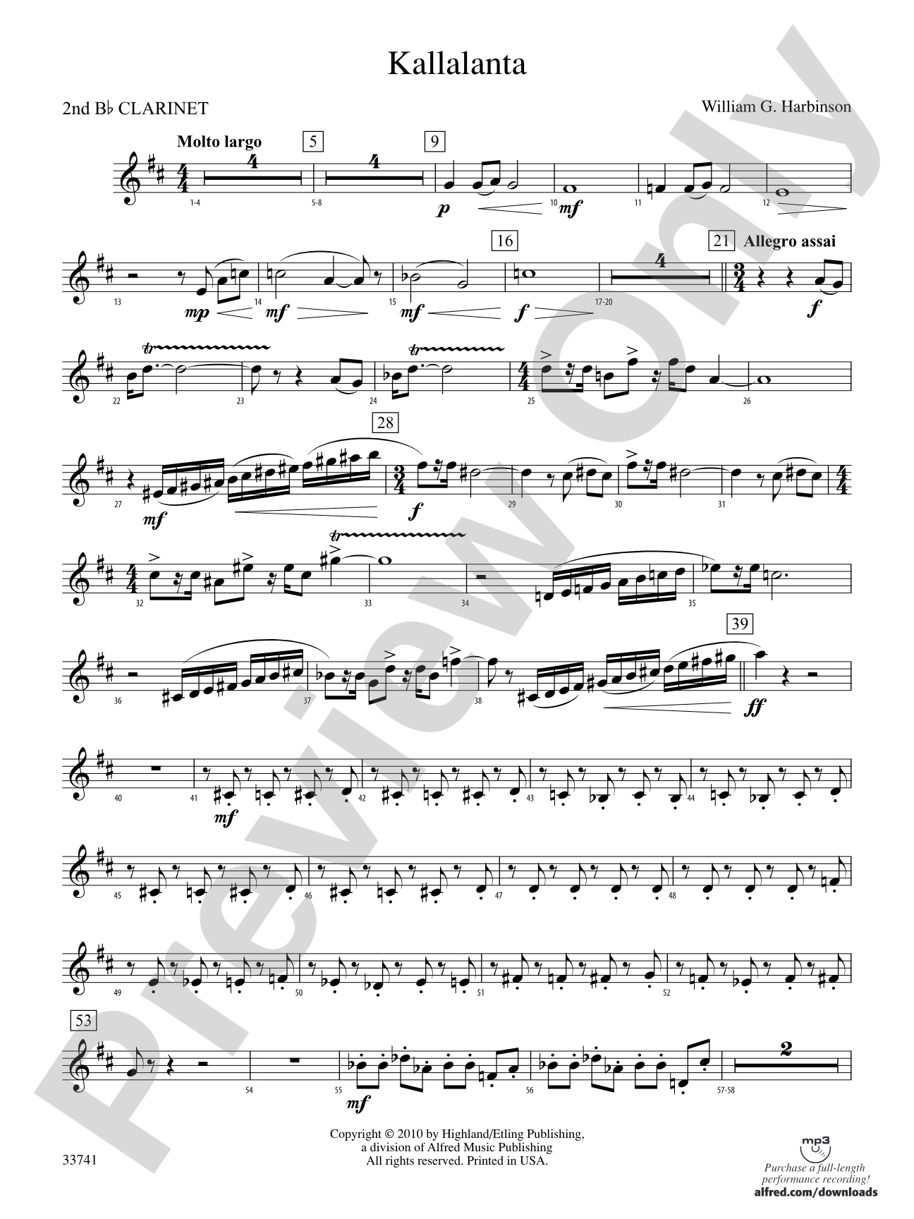 Kallalanta: 2nd B-flat Clarinet