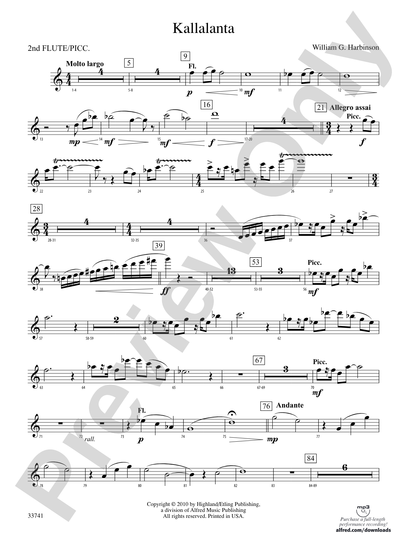 Kallalanta: 2nd Flute