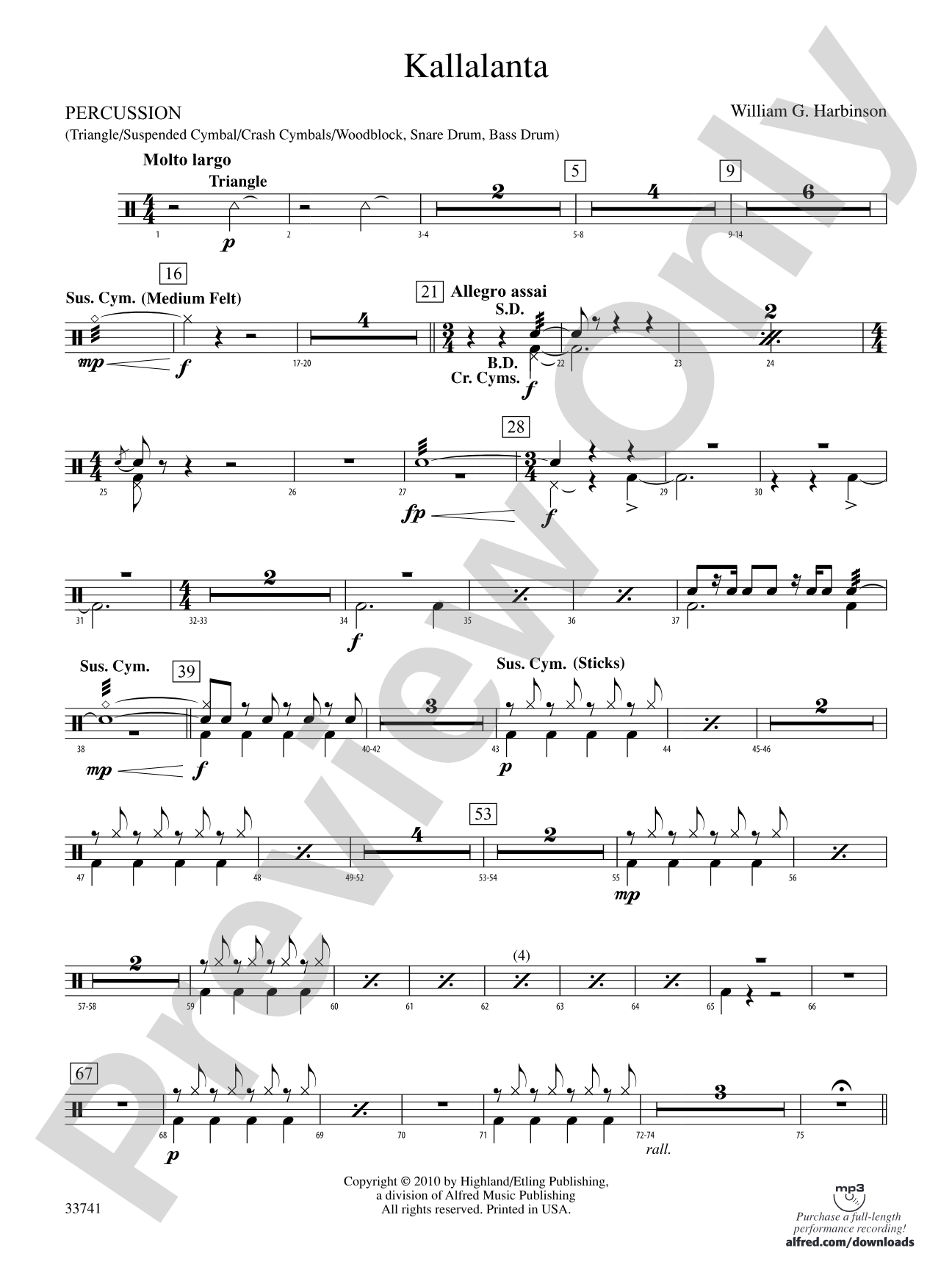 Kallalanta: 1st Percussion