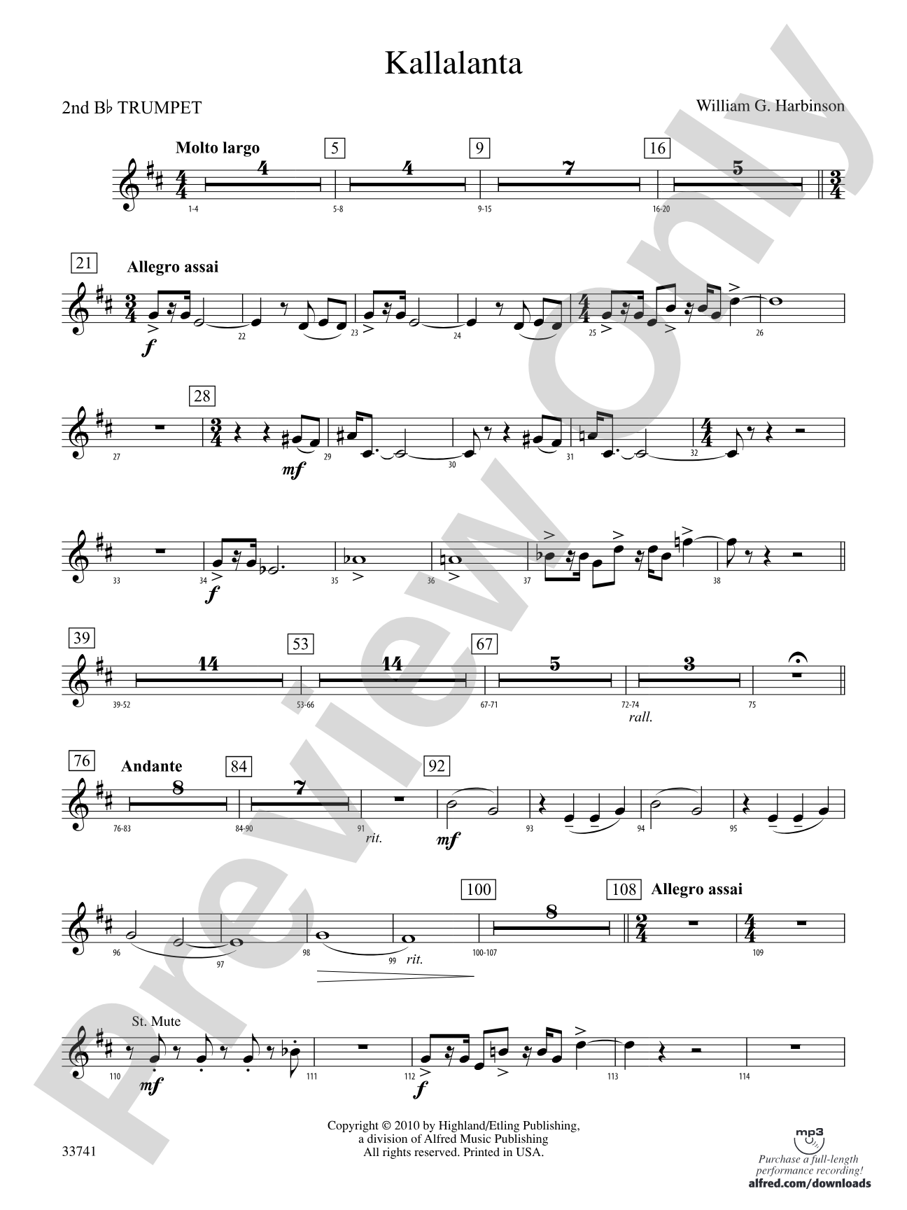 Kallalanta: 2nd B-flat Trumpet
