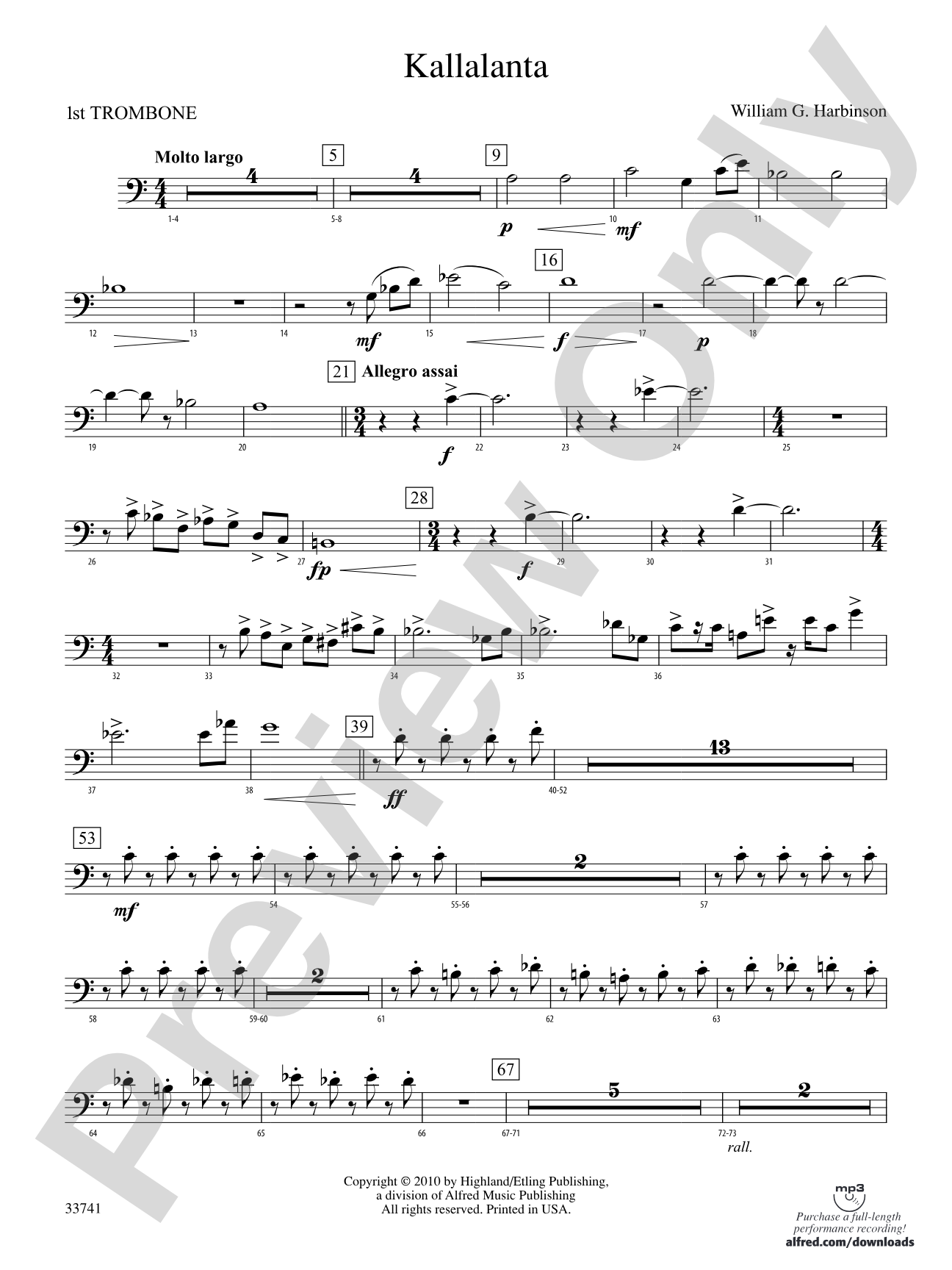 Kallalanta: 1st Trombone