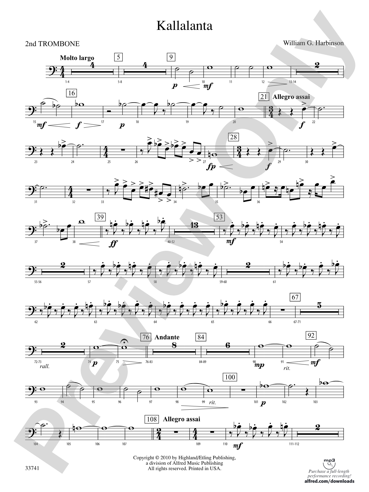 Kallalanta: 2nd Trombone