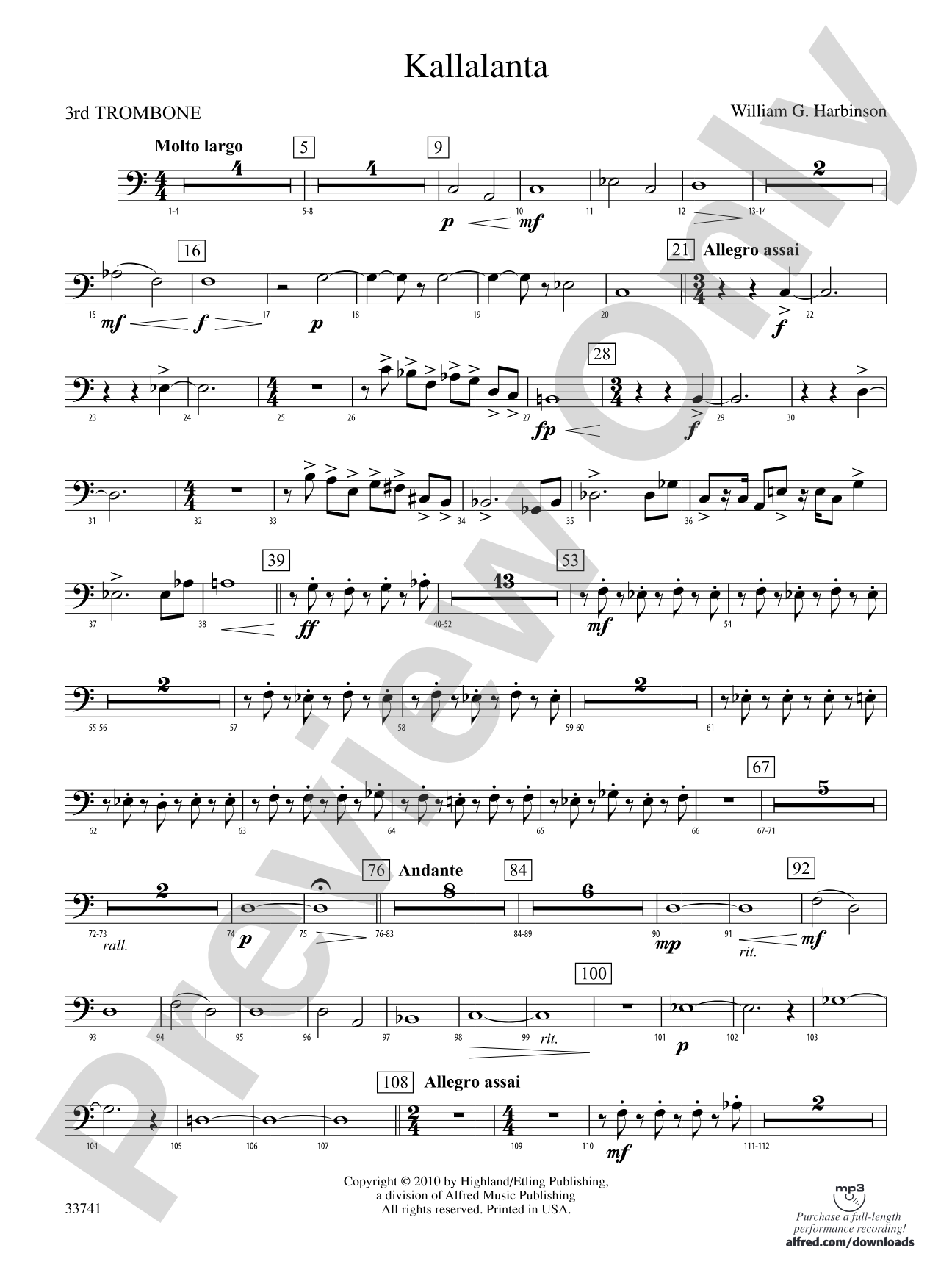 Kallalanta: 3rd Trombone