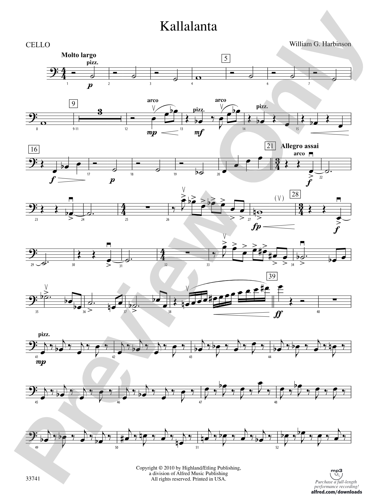 Kallalanta: Cello