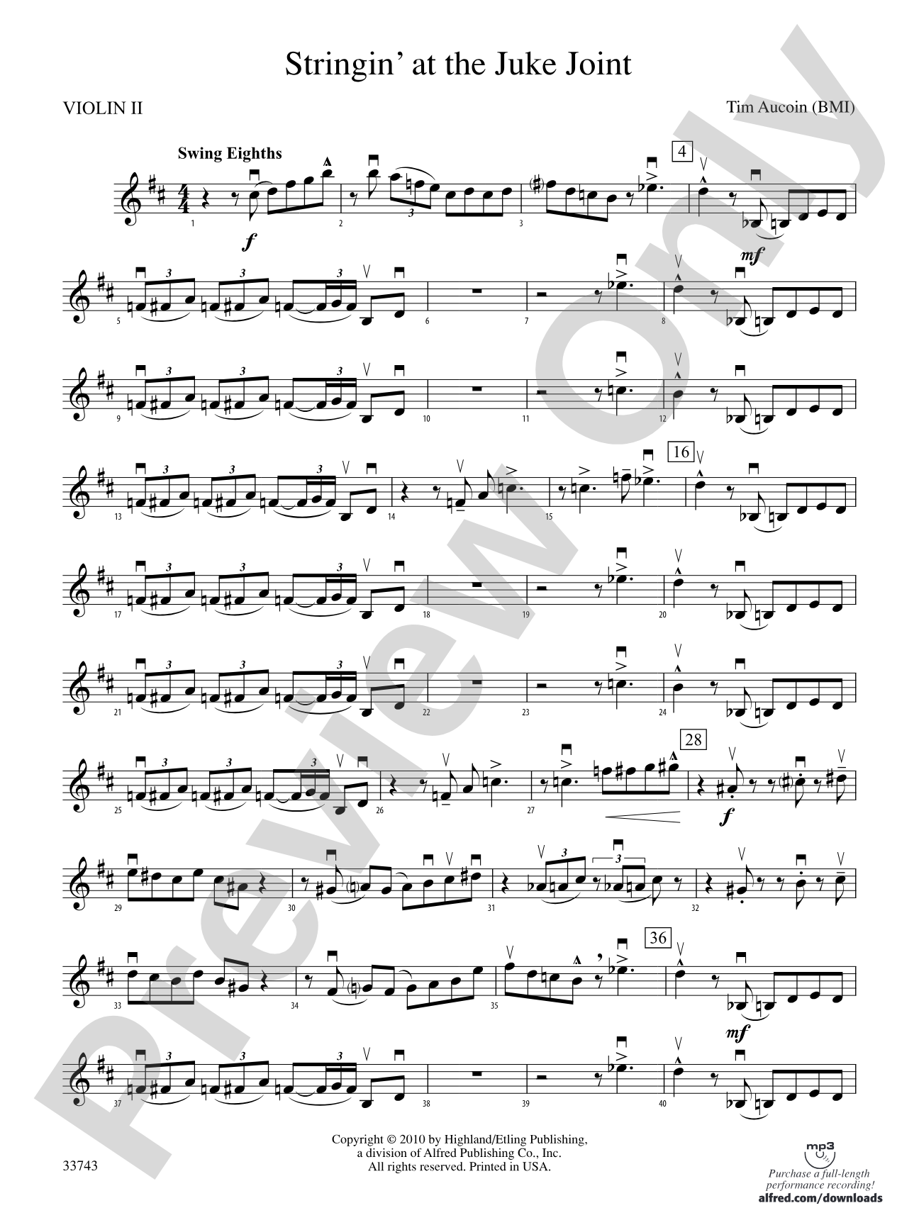 Stringin' at the Juke Joint: 2nd Violin