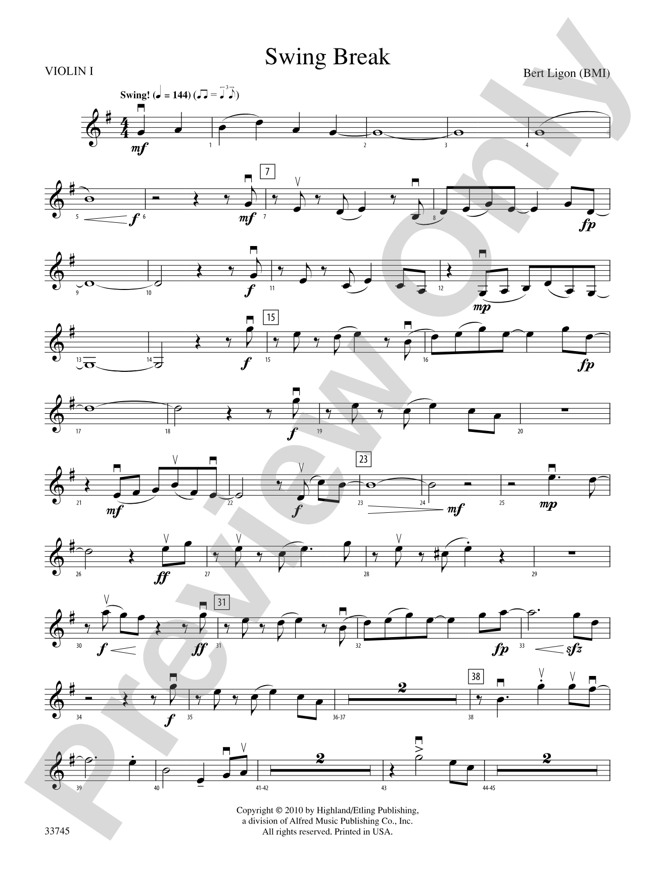 Swing Break: 1st Violin