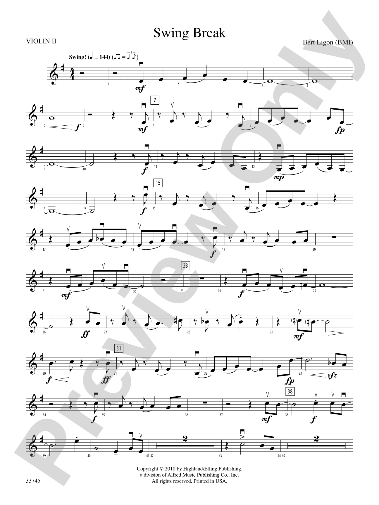 Swing Break: 2nd Violin