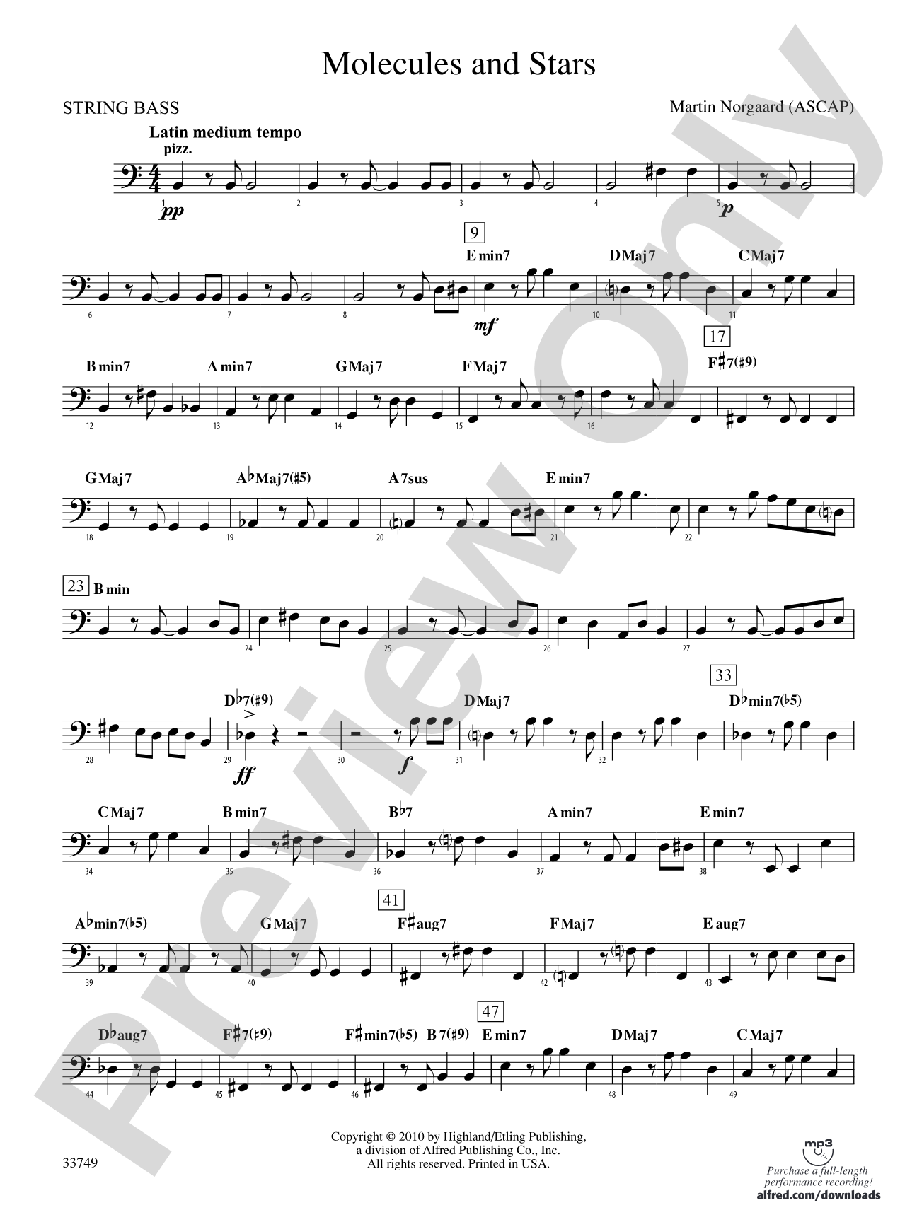Molecules and Stars: String Bass